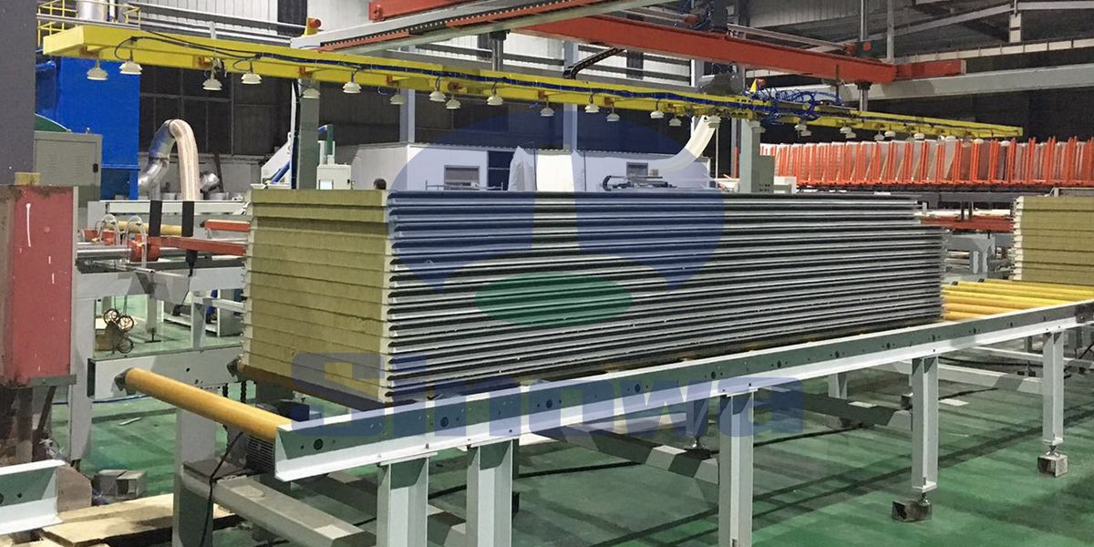 Polyurethane Edge Sealing Rock Wool Sandwich Panel Production Line